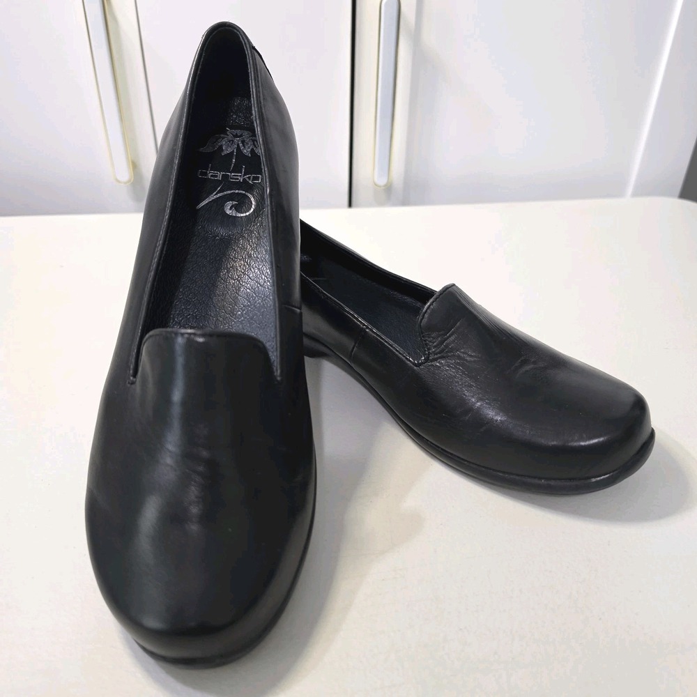 Dansko Women's Black Leather Loafers, Size EUR 38 (Fits Like US 7.5)